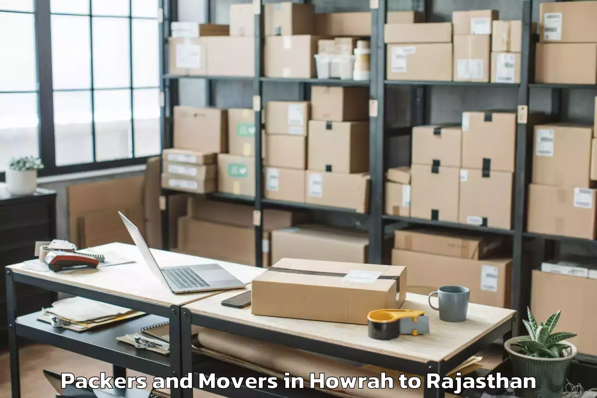 Professional Howrah to Sangam University Bhilwara Packers And Movers